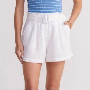Vineyard Vines Solid Linen Belted Shorts with Ruffle Details!  NWT Size 4